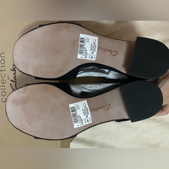 Clarks Collection Elisa Dedra Dress Sandals Block Heel Ankle Strap Black Size 6 - Picture 9 of 11